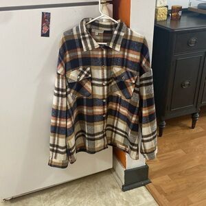 Women’s plaid shirt jacket 3xl